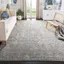 Reversible Rectangular Floral Dark Grey/Yellow 9' x 12' Synthetic Rug