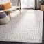 Grey and Ivory Geometric Wool Flatweave Area Rug, 8' x 10'