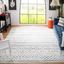 Off-White Reversible Rectangular 9' x 12' Wool and Synthetic Rug