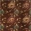 Handmade Brown Floral Wool Square Area Rug