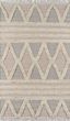 Beige Geometric Flat Woven Wool Area Rug 8' x 10'