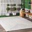 Ivory Braided Synthetic 6' Square Indoor/Outdoor Rug