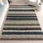 Blue Multi Striped Hand-Tufted Shag Area Rug 5' x 8'