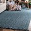 Handmade Blue Wool Braided 6' x 9' Rectangular Rug