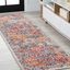 Bohemian Ivory & Multi-Color Synthetic 2x8 Area Rug