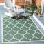 Easy-Care Dark Green & Beige Synthetic Outdoor Rug 8' x 10'