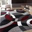 Red Abstract Rectangular Stain-Resistant Synthetic Area Rug