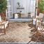 Beige and Cream Geometric 8' x 10' Indoor/Outdoor Synthetic Rug