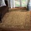 Handmade Light Green and Gold Wool Oriental Area Rug 5' x 8'