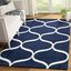 Handmade Cambridge Dark Blue/Ivory Wool 4'x6' Tufted Rug