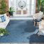 Navy Square Synthetic Easy-Care Reversible Area Rug - 6'7" x 6'7"