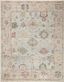 Light Blue and Sage Hand-Knotted Wool 6' x 9' Oriental Rug