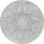 Light Gray Moroccan Medallion 6' Round Synthetic Area Rug