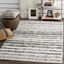 Ivory Striped Reversible Synthetic 5' x 7' Easy-Care Rug