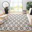 Ivory and Black Hand-Knotted Wool 6' x 9' Area Rug