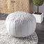 Classic Moroccan Round Faux Leather Pouf Ottoman