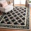 Handmade Black Floral Wool Rectangular 8' x 10' Rug