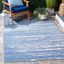 Washable Reversible Blue and Beige Geometric 9' x 12' Area Rug