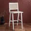 Hattie French Cane 45" Barstool in White & Natural Ash Wood