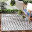 Theo Round Gray Geometric Stain-Resistant Synthetic Rug