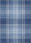 Navy and Light Blue Plaid Synthetic 8' x 10' Indoor/Outdoor Rug