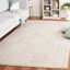 Ivory Abstract Handmade Wool Tufted Rectangular Rug, 5' x 8'