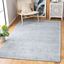 Handmade Artisan Tufted Blue Wool Rectangular Rug - 5' x 8'