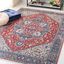 Vintage Blue 4' x 6' Easy Care Synthetic Rug