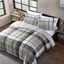 Twin Black and Tan Plaid Reversible Comforter Set