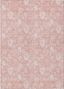 Pink Floral Rectangular Washable Synthetic Area Rug