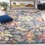 Handmade Grey and Violet Floral Wool Area Rug, 4' x 6'