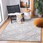 Elegant Gray Synthetic 8' x 10' Non-Slip Rectangular Area Rug