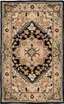 Luxurious Black & Gold Hand-Tufted Wool Accent Rug - 2' x 3'