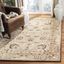 Ivory and Brown Floral Wool Handmade Tufted Rug, 3' x 5'