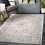 Taupe and Multicolor Synthetic Oriental Medallion Area Rug