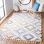 Ivory Geometric Shag Synthetic 9' x 12' Area Rug