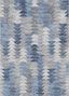 Blue and Gray Geometric Pattern Washable Rug