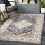 Ankara Dark Brown Synthetic Oriental Medallion Area Rug, 6'7" x 9'