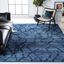 Blue and Dark Blue Abstract Shag 9' x 12' Rug