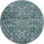 Teal and Gray Round Machine-Washable Synthetic Rug