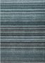 Teal and Gray Striped Synthetic 8' x 10' Washable Rug