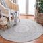 Handmade Reversible Round Gray Synthetic Braided Rug