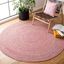 Handwoven Easy Care Cotton Braided Rug - Round 6ft Pink/Yellow