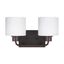 Canfield Bronze 2-Light Vanity Fixture with Etched Glass