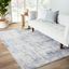 Gray and Blue 5' x 8' Reversible Washable Area Rug