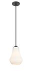 Fairfield Matte Black Mini Pendant with Nickel Accents and Glass Shade