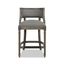 Paris 36.5'' Vintage Chic Dark Heathered Gray Linen & Wood Bar Stool