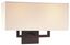 Bronze Dimmable Cylinder Sconce with Off-White Fabric Shade