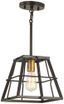 Keeley Calle Brushed Bronze Mini Pendant Light with Open Cage