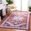 Red and Ivory Rectangular Stain-Resistant Synthetic Rug